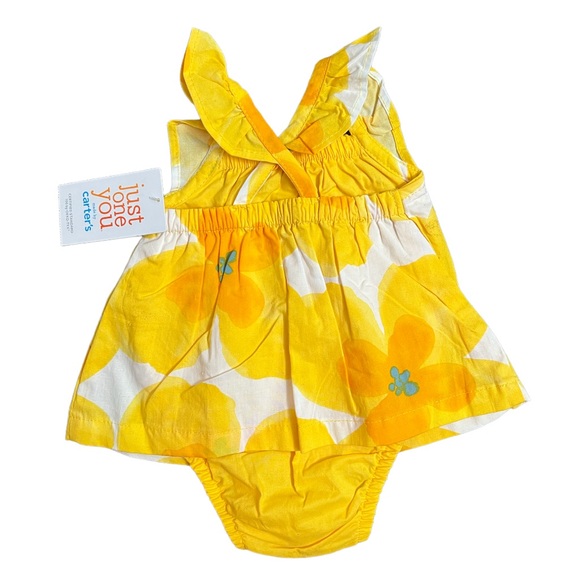 Carters, New Born, Onesie, Yellow, Floral, Summer Dress. - Picture 2 of 4
